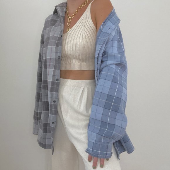 Reworked Franken Flannel in Grey & Blue - Picture 4 of 10